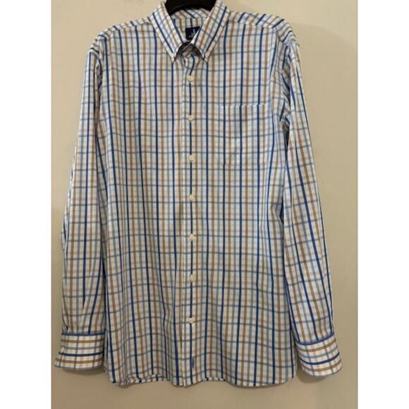 Johnnie O Prep Performance Button Down Shirt Mens Large Plaid Long Sleeve - Picture 1 of 7